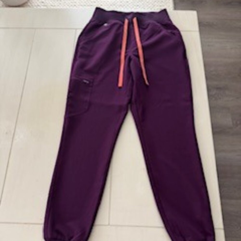 Figs Women's Deep Purple Zamora High Waisted Jogger Scrub Pants - XS Deep Purple